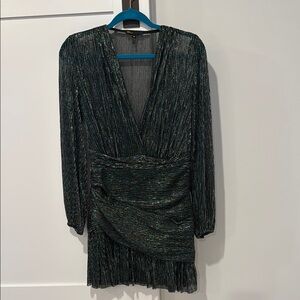 Maje Black and Green Sparkly Dress